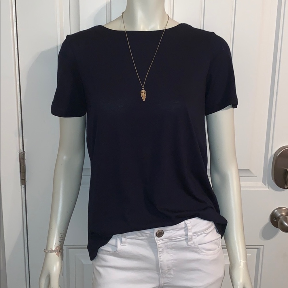 🌸 BANANA REPUBLIC FACTORY BOW BACK TOP NAVY! 🌸